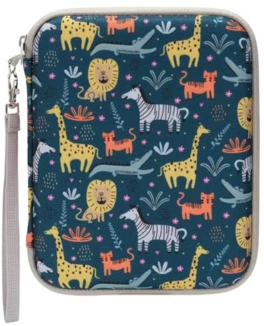 Porta carte per carte Yoto, 80 tasche con cerniera, cartella raccoglitore per carte per bambini e adulti, organizer per carte da gioco per mini audiolibri, animali blu