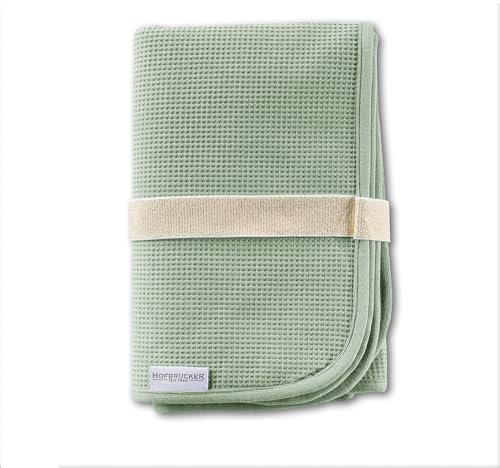 Hofbrucker® Windeltasche, Wickeltasche mit Wickelunterlage für unterwegs, faltbare Wickelclutch mit Organizer für Windeln & Feuchttücher, Abwischbar, Must Have für die Baby Erstausstattung (Salbei)