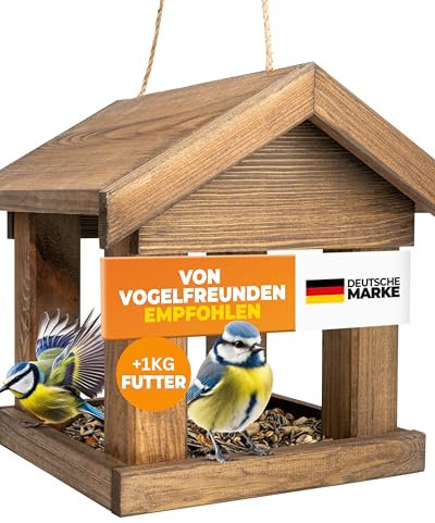 STAHLMANN® Vogelhaus zum Aufhängen – Nistkasten mit [60 cm Band] wetterfest & langlebig – aus massivem Kiefernholz