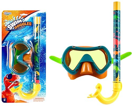 SGM Kids Diving Goggles with Breathing Tube – Anti-Fog Swim Goggles & Snorkel Set for Children – Soft Silicone Seal, UV Protection, Leak-Proof Snorkeling Gear for Pool & Beach Fun