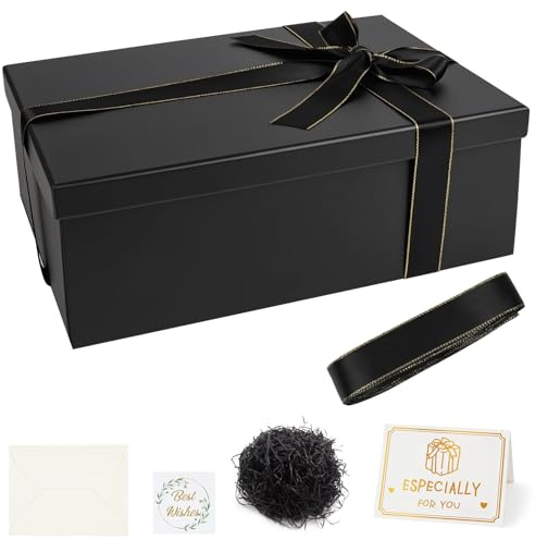 Alaoo Caja de Regalos Negro,29x21x10.5cm,Caja de Regalos Premium