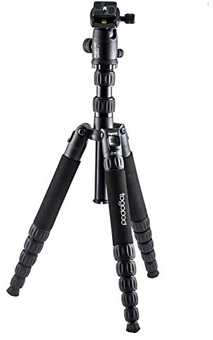 togopod LUKAS Fotostativ Reisestativ STATIV aus Aluminium 1,90m inklusiv 360° Kugelkopf + Tasche + Schnellwechselplatte. ( max. Höhe 190cm, min. Höhe 39cm, Tragfähigkeit 25kg, Gewicht 1,95 kg )
