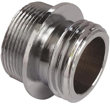 SOMATHERM FOR YOU, Raccord de bec Mâle 15/21 à Mâle 22/100 pour robinetterie - Adaptateur pour aérateur et tuyau d'arrosage - Compatible eau chaude et froide - Couleur gris/argent