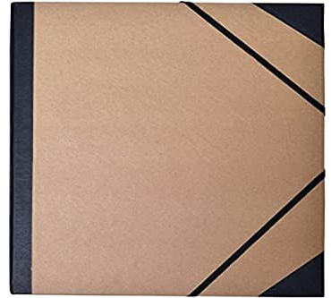 Zeichenmappe für DIN A4, Kraftkarton, Zeichenmappe, Bildmappe mit Gummizügen, Eckspannern