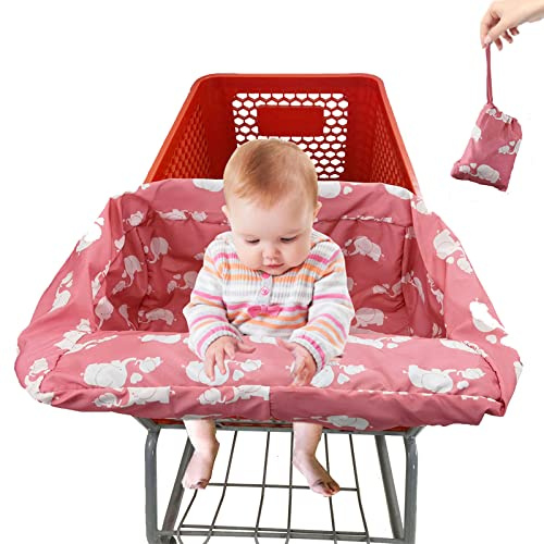 Housse de Caddie pour Bébé - Siège de Caddie et Chaise Haute, Protection Douce et Confortable avec Harnais de Sécurité, Pliable et Facile à Transporter, Lavable en Machine