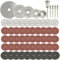Mesee 60Pcs Mini Disques de Coupe en Résine, Lame de Scie Circulaire HSS et Disque Diamant à Tronçonner avec Mandrins, Ensemble Disques de Coupe pour Découper Bois Pierre Métal