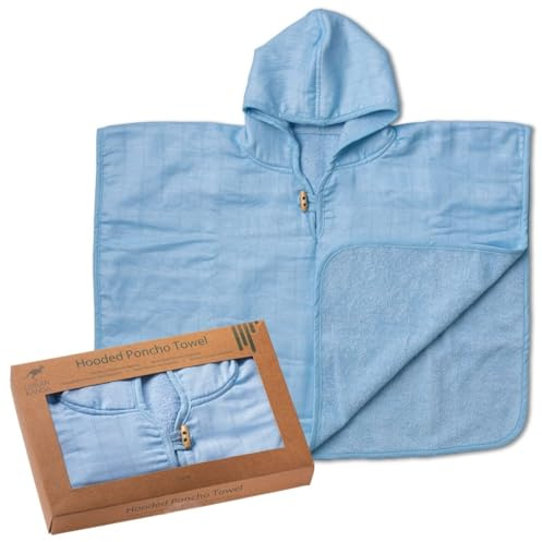 Urban Kanga Poncho Toalla Bebé Capa Baño con Capucha (Azul Cristal)