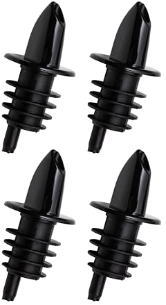 Liquor Bottle Pourers 4 Pcs - Plastic Pour Spout for Liquor Bottles - Bottle Pourers for Alcohol, Syrup, Oil - Speed Liquor Pour Spouts for Bar Bartender & Kitchen