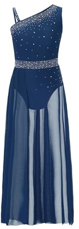 Rswnyirn Justaucorps Gymnastique Fille Robe Danse Lyrique Contemporaine Tenue Danse Moderne Costume Spectacle pour Enfant 5-16 Ans