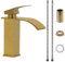 VirtuGro Robinet Salle Bain Robinet Cascade Lavabo avec Corps en Céramique en Acier Inoxydable Pas de Bruit Mitigeur Lavabo Monocommande Chaud et Froid à Double Commande Economies D'eau Chromé Or