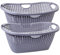 Wäschewanne 60x40x26 cm: Wäschekorb 2er Set Hellgrau – Deine Ordnungs-Revolution!