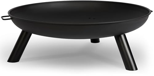 Berdsen Brasero de 80 cm para Exterior, Acero Inoxidable, con Revestimiento de Polvo, Color Negro