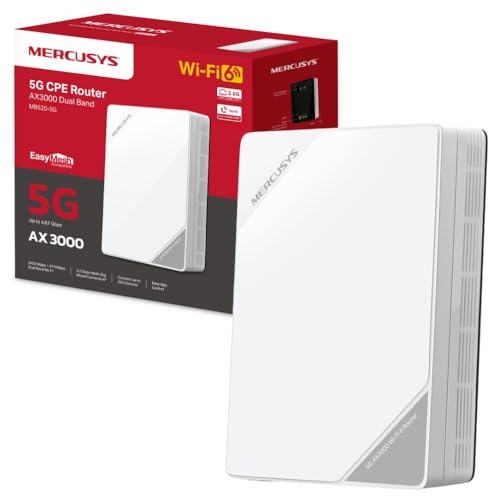 MERCUSYS MB520-5G AX3000 5G Router with Sim Slot, Dual-Band Sim Card, EasyMesh,TP-Link WiFi,Plug and Play,VPN Encryption, APP control,WAN/LAN ports,Guest Network,VoLTE access,Data Setting
