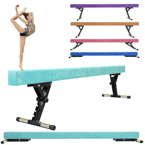 SportBob Gymnastics Beam 8ft High and Low Floor Balance Beam with 5 heights Adjustable, Gymnastics Balance Beam for Kids Children Girls Training, Home Gym Equipment for All Gymnastic