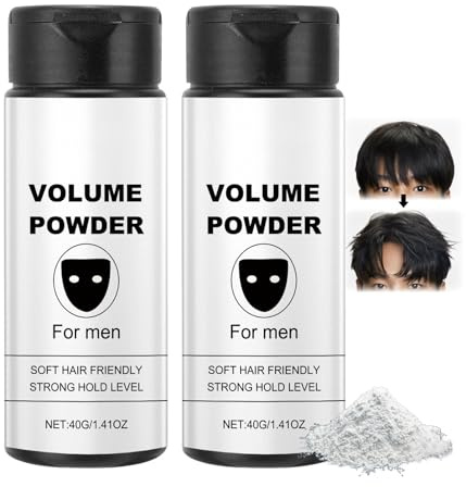 Texturpuder für Männer, 2PCS Farbloses Stylingpuder, Haarpuder Mattem Effekt, Texture Powder Starker Hal, Hair Styling Powder für Verleiht Sofort Textur & Volumen, Aller Haartypen, Natürliche Formel