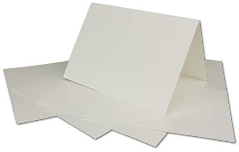 25 DIN A6 Faltkarten Creme - Karten zum Selbstgestalten 14,8 x 21 cm - Klappkarten mit 160 g/m² - Colours-4-you von Glüxx Agent