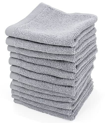 Lot de 12 Serviettes invité 30x30 cm Alpha Gris Argent