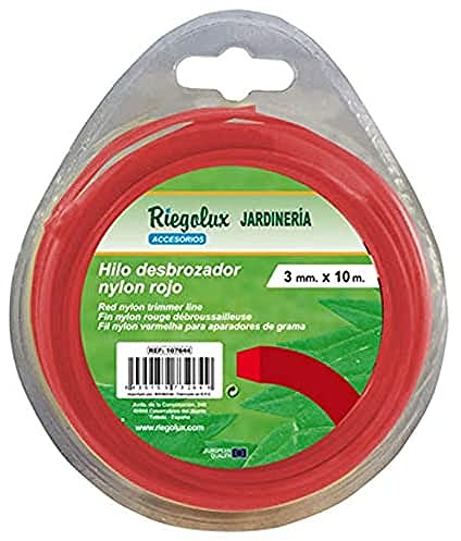 Riegolux 107673 Garn Brokjärn Fyrkantig Nylon Röd, 3,3 mm x 10 m