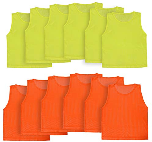 Athllete Adult Soccer Pinnies - Mesh Practice Jerseys, 12 Pack, Lightweight, Unisex