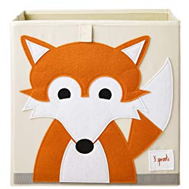 3 Sprouts, Aufbewahrungsbox Kinder mit Deckel, Spielzeugbox für Kallax Regale, Box zur Spielzeugaufbewahrung, Kinder Aufbewahrungsbox Kinderzimmer, Aufbewahrungsboxen für Spielzeug - Fuchs