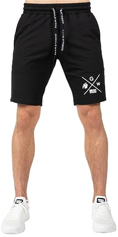 Gorilla Wear Cisco Shorts - schwarz - Funktionelle leichte Kurze Hose mit Logo Aufdruck zum Sport Alltag Freizeit Workout Training aus Baumwolle Polyester bequem, XXL