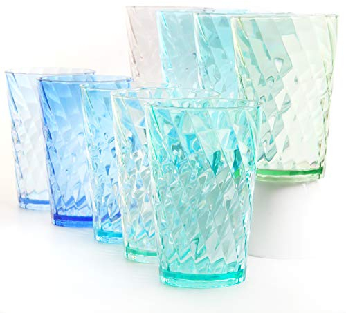 Youngever 9 Paquetes 600ML Vasos de Plástico pare Agua, Vasos Irrompibles Plástico (Twist)