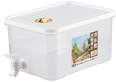 SYALEO Fria Dispensador de Bebidas con Espiga de plástico de Boca Ancha, Tarro de Jugo Helado, dispensador de Limonada Cuadrado para té Solar, té Helado, Cerveza, Licor de Vino Garrafa de Agua