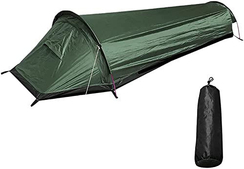 1-Personen-Wanderzelt, ultraleichtes Biwaksack-Zelt, wasserdicht, tragbar, Campingzelt, schnell aufzubauen, Schlafsack-Abdeckung, Biwaksack mit Tragetasche für Outdoor-Überleben (grün) beautiful