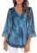 Datuhao Longbluse Damen Elegant Lässig für Leggings, Damen Bluse Tunika 3/4 Arm Bunte Blusen Floral Shirt Formal Blouse for Women Casual Legeres Schicke Oberteile Party Rüschenbluse