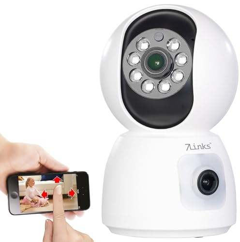 7links IP Camera: Dual-Linsen-WLAN-Kamera, je Full HD, Farb-Nachtsicht, Tracking, Sirene (Überwachungskamera Sirene, Sicherheitskamera, Überwachungscamera)