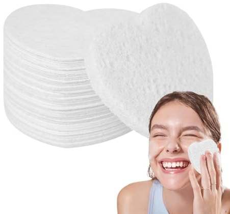 Spugne per il viso forma di cuore, spugne per il viso forma di cuore | 50 spugne per il viso forma di cuore - spugne per il trucco del viso, spugne cuore per la pulizia quotidiana del viso c