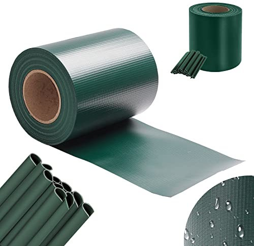 Eikuavons Bande brise-vue en PVC - 50 m - Brise-vue pour panneaux à double fil - Film de clôture - Protection contre le vent - Vert