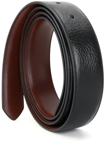 Nelbons herrbälte utbytbart bälte äkta läder utan spänne bälte för bältesspänne att byta 2,8 cm/3,0 cm//3,5 cm/bredd, S02/längd 125 cm lämplig för 28–43 midja, Breite 3.5cm