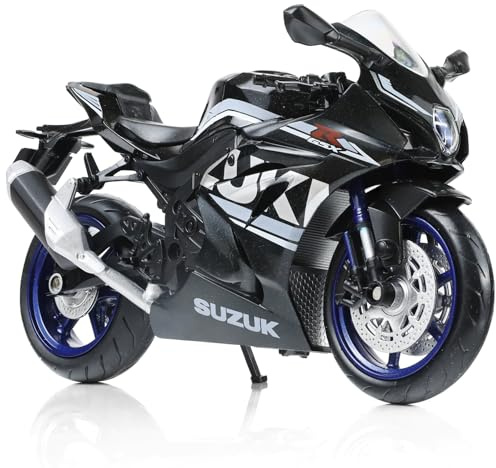 Risopen 1:12 Motorcycle Model Toy for Suzuki GSX R1000R Metal Die-cast with Plastic Motorcycle Model No Assembly Required Mini Finished Moto Gift for Adult（Blue）