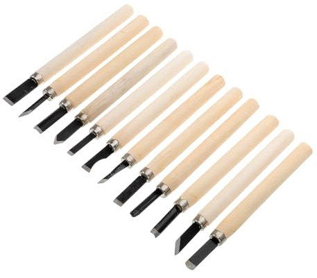 Uonlytech 12pezzi Kit Da Per Intaglio Legno Strumenti Intaglio Mano Per Legno Gomma Argilla Fai Da Te Principianti Esperti