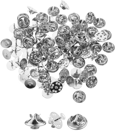 Yuannee Schmetterling Pin Clutch,50 PCS Verschlüsse Butterfly Clips Pin Badge Pin Pins Anstecker Schmetterlings Sicherheitsverschlüsse für DIY Handwerk Krawatten Jacken Hüte Taschen Silber