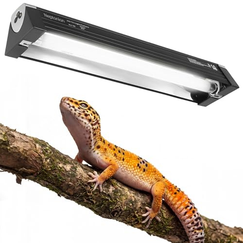 NEPTONION Lampada da 8 W per rettili T5 HO UVB 31,8 cm 5.0 con tubo, cappuccio UVB da basso a moderato per terrari, adatta per rettili aridi come geco leopardo
