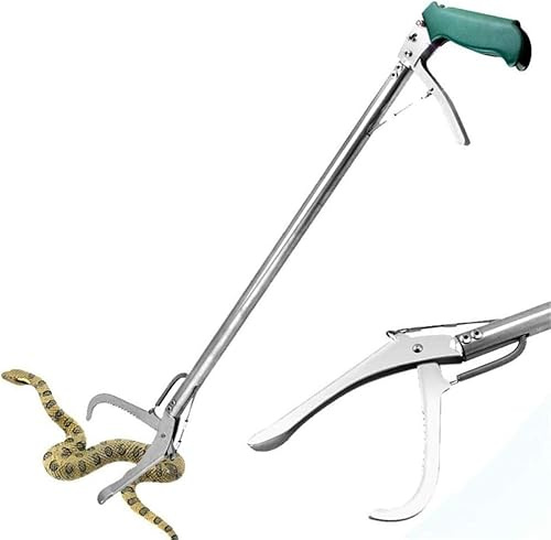 Pinze per Serpenti in Acciaio Inossidabile per Impieghi Gravosi - Pinze per Serpenti Autobloccanti, Bastone per Rettili, Morsetto per Cattura Serpenti per Una Manipolazione E Una Rimozio, 70cm