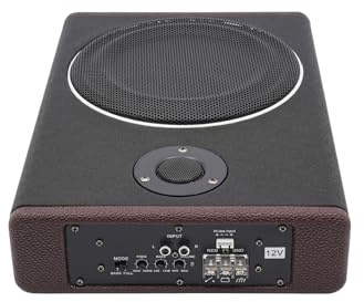 HIJNXG 600 W aktiv subwoofer för bil, 36 × 26 × 7 cm, bashögtalare 0–12 dB woofer för bil, skåpbil, jeep, SUV, sportbil pickup