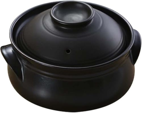 1,6 L Koreansk Svart Keramisk Gryta Med Lock, Rund Soppterrin I Lergods, Perfekt För Hemlagning, Restaurangbruk Och Snygg Köksinredning Black 2.5L