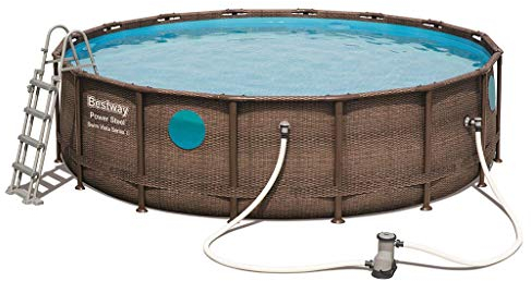 Bestway 56725-3 Set Piscina Fuori Terra Power Steel Swim Vista Rotonda da 488x122 cm