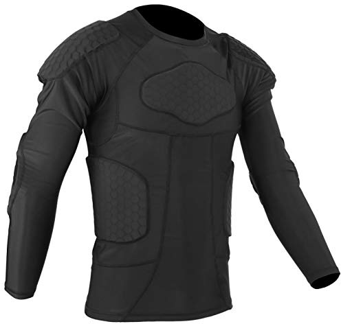 Veste de protection sportive, chemise de compression rembourrée, combinaison de sport anti-collision avec protection de poitrine, équipement de protection pour entraînement de ski de football(L)