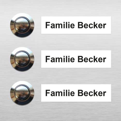 6x Aufkleber für Briefkastenschild Klingelschild Türschild Namensschild Briefkasten Selbstklebend | wetterfest, wetterbeständig | Digitaldruck (6 x 1,5 cm) (6 x 1.5 cm)