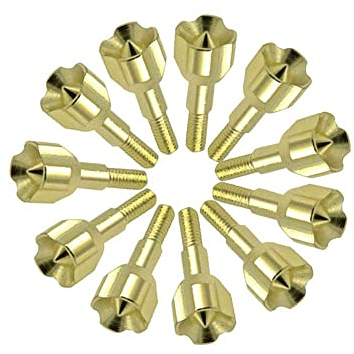 SHARROW 12 Stück 100/125 Körner Bogenschießen Hammer Jagdspitzen Jagd auf Kleinwild Pfeilspitzen Pfeilspitzenspitzen Einschrauben Stumpfe Spitze zum Üben des Jagdschießens (100 Körner, Gold)