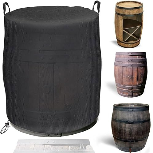Housse de protection imperméable pour citerne de pluie Oxford 420D,Convient pour les citernes de pluie étroites, tonneau de vin, coupe-vent, résistant aux intempéries, résistant aux UV (75x75x125 cm)
