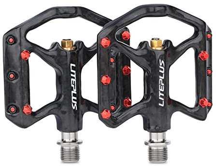 Fahrrad-Pedal Mit Karbon-Konstruktion und Titan-Achse - Ultraleicht, 3 Lager, Anti-Rutsch für Rennrad, MTB und Brompton