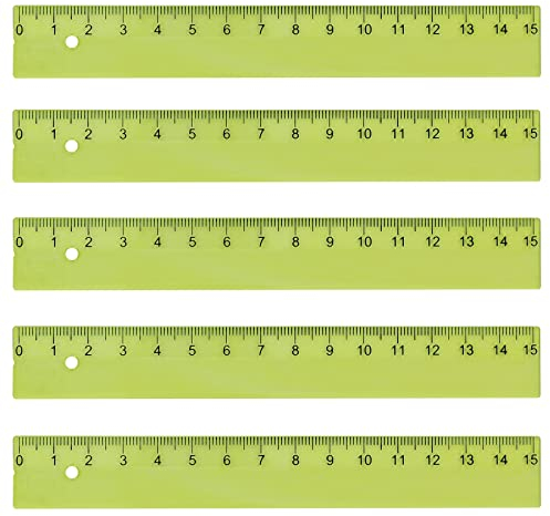 KUM AZ3032216-G - Lineal 15 cm, L1 Pop TP, 5 Stück, grün, aus robustem Kunststoff