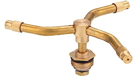 La boquilla giratoria de cobre de tres piezas gira automáticamente para regar agua fría y regar flores. Herramienta divina con tres tenedores y cuatro boquillas Cepillo para juntas (amarillo, talla