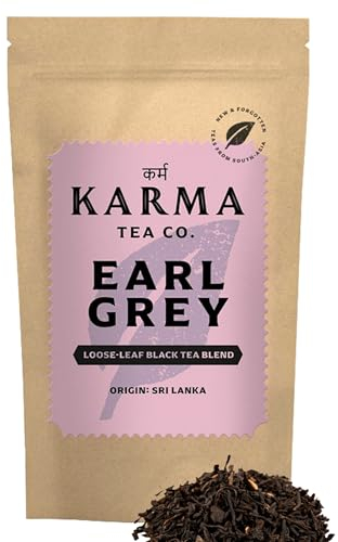 KARMA TEA CO.| Earl Grey, Loose Leaf Black Tea with Pure Oil of Bergamot, 40g (32 cups) | Zesty & Refreshing | Rich in Antioxidants & Polyphenols