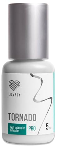 LOVELY Wimpernkleber TORNADO ultraschneller Kleber Trocknungszeit: SOFORT 8 Wochen Haftkraft, sehr beständig - Wimpernkleber für Wimpernverlängerung geeignet für Studios & Fremdanwendung - 5ml Schwarz